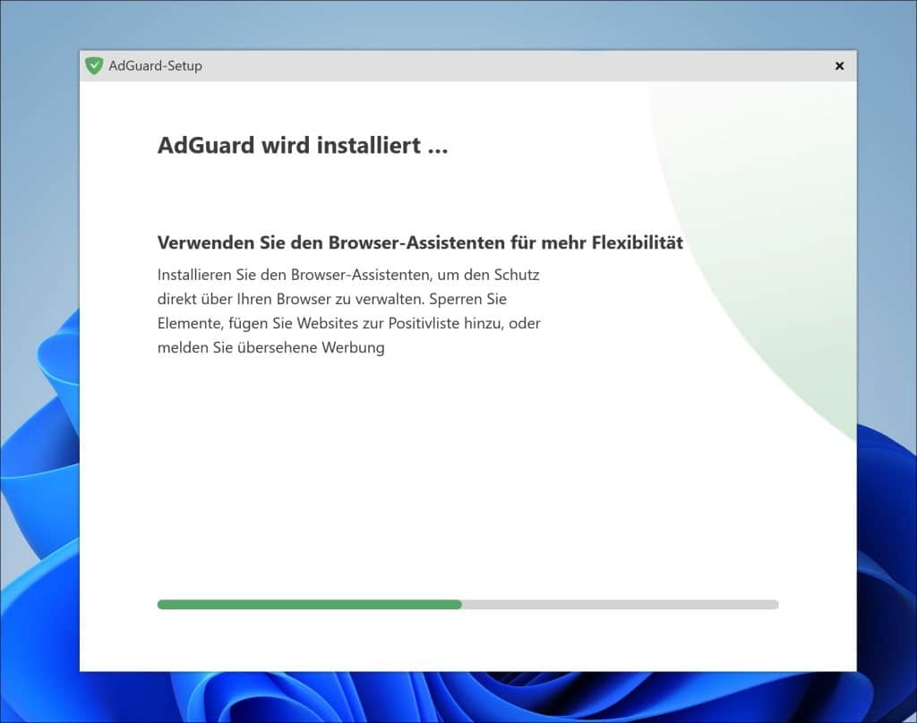 AdGuard wird installiert
