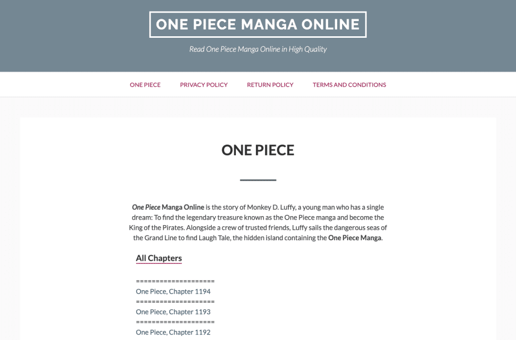 Bildschirmaufnahme von 1-piece-mangas.com
