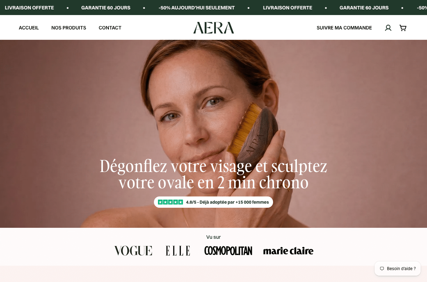 Bildschirmaufnahme von aeramethod.com