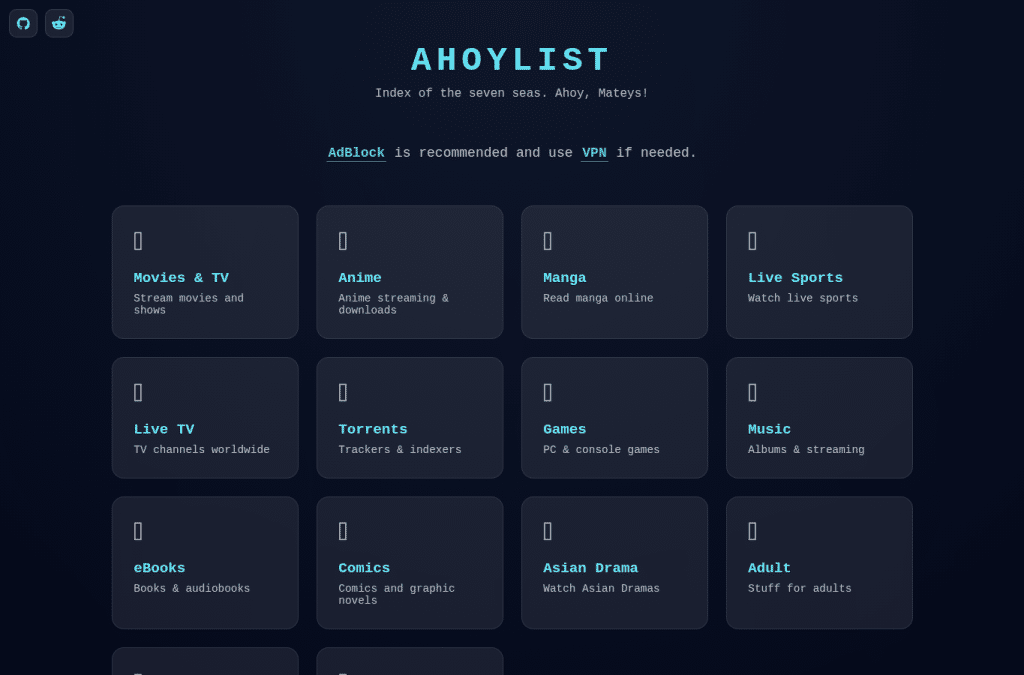 Bildschirmaufnahme von ahoylist.net