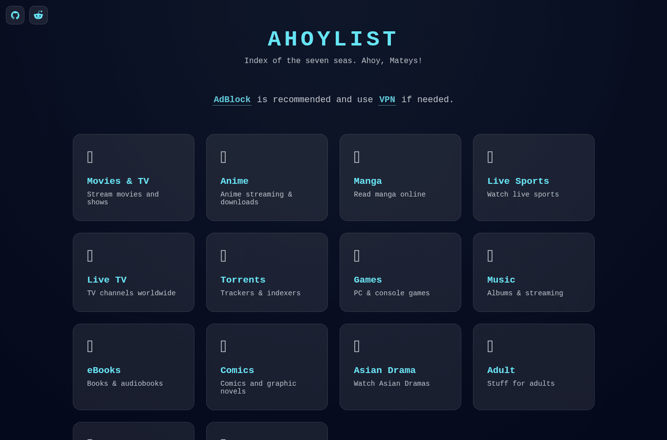 Bildschirmaufnahme von ahoylist.net