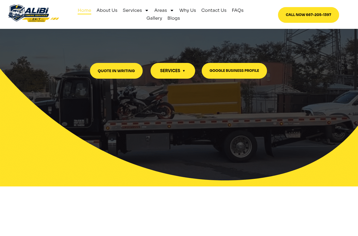 Bildschirmaufnahme von alibitowingservices.com