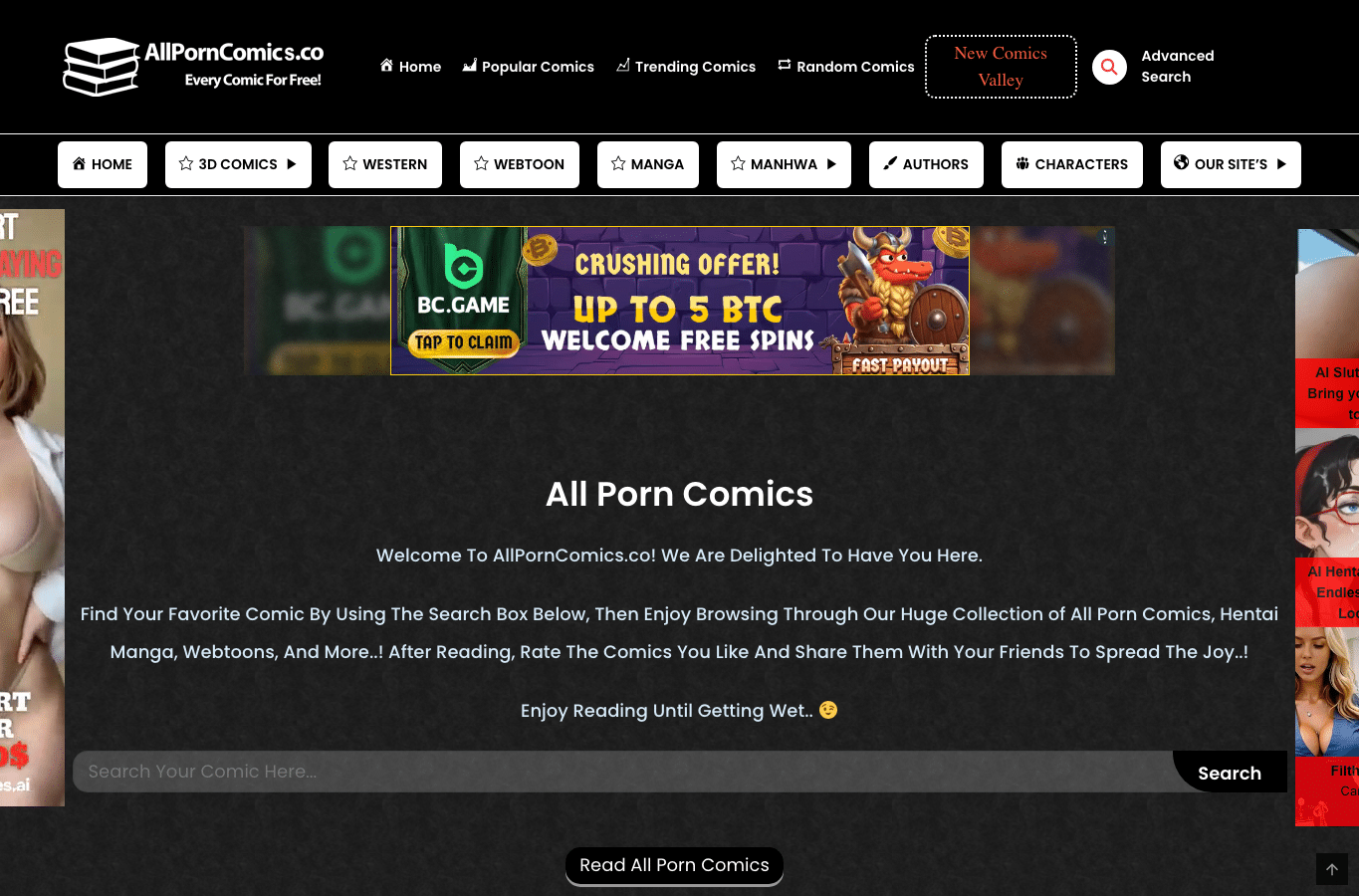 Bildschirmaufnahme von allporncomics.co