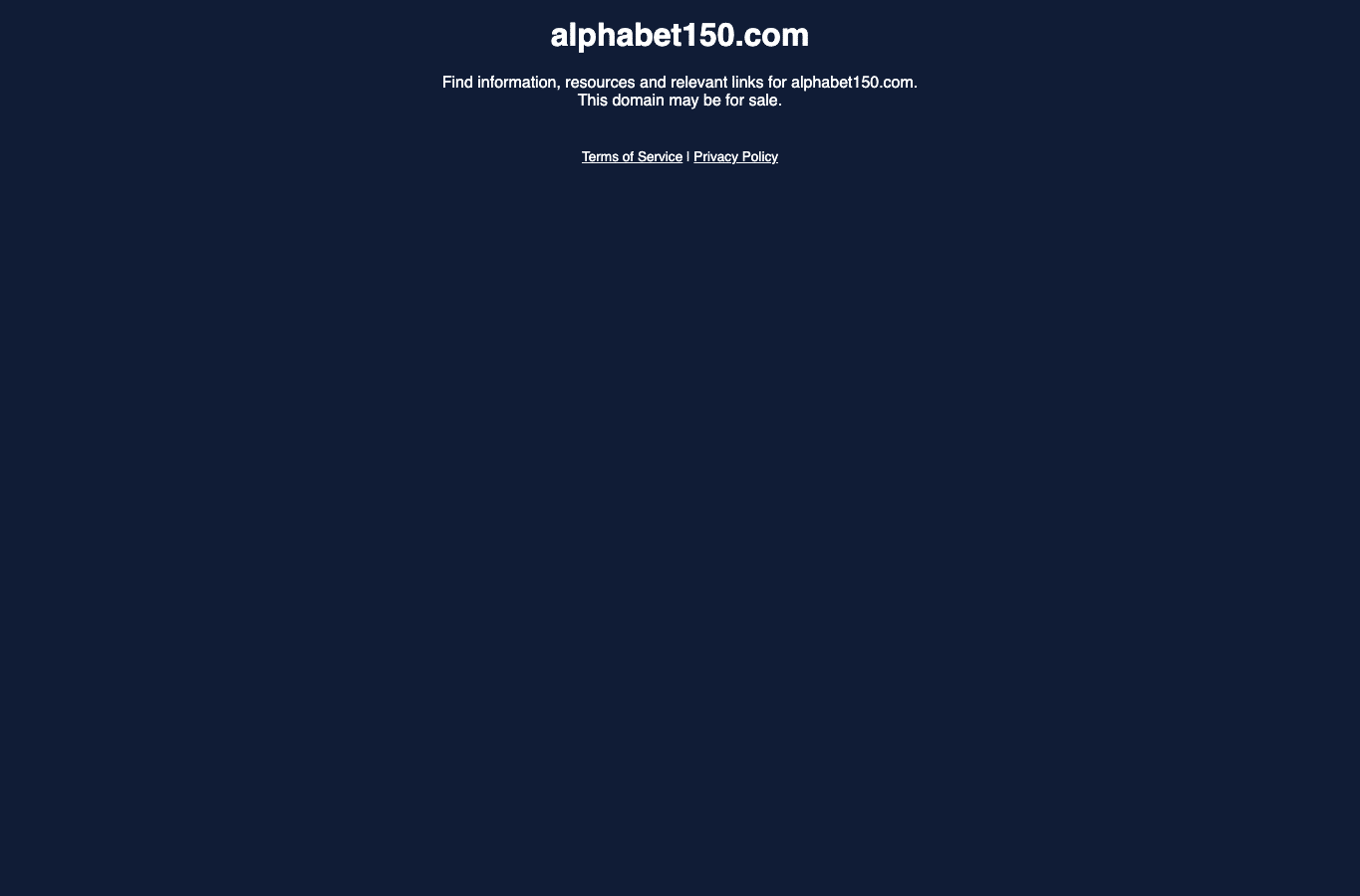 Bildschirmaufnahme von alphabet150.com