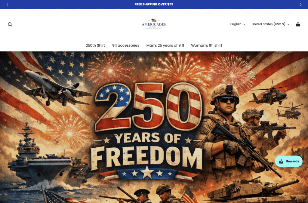 Bildschirmaufnahme von americadee.com
