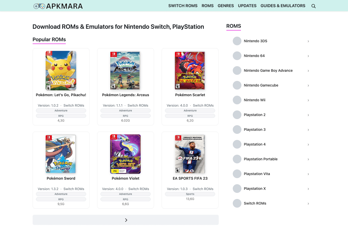 Bildschirmaufnahme von apkmara.com