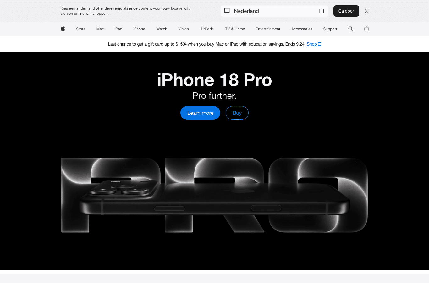 Bildschirmaufnahme von apple.com