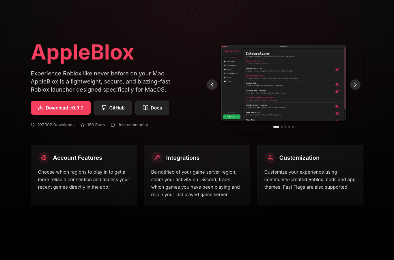 Bildschirmaufnahme von appleblox.com