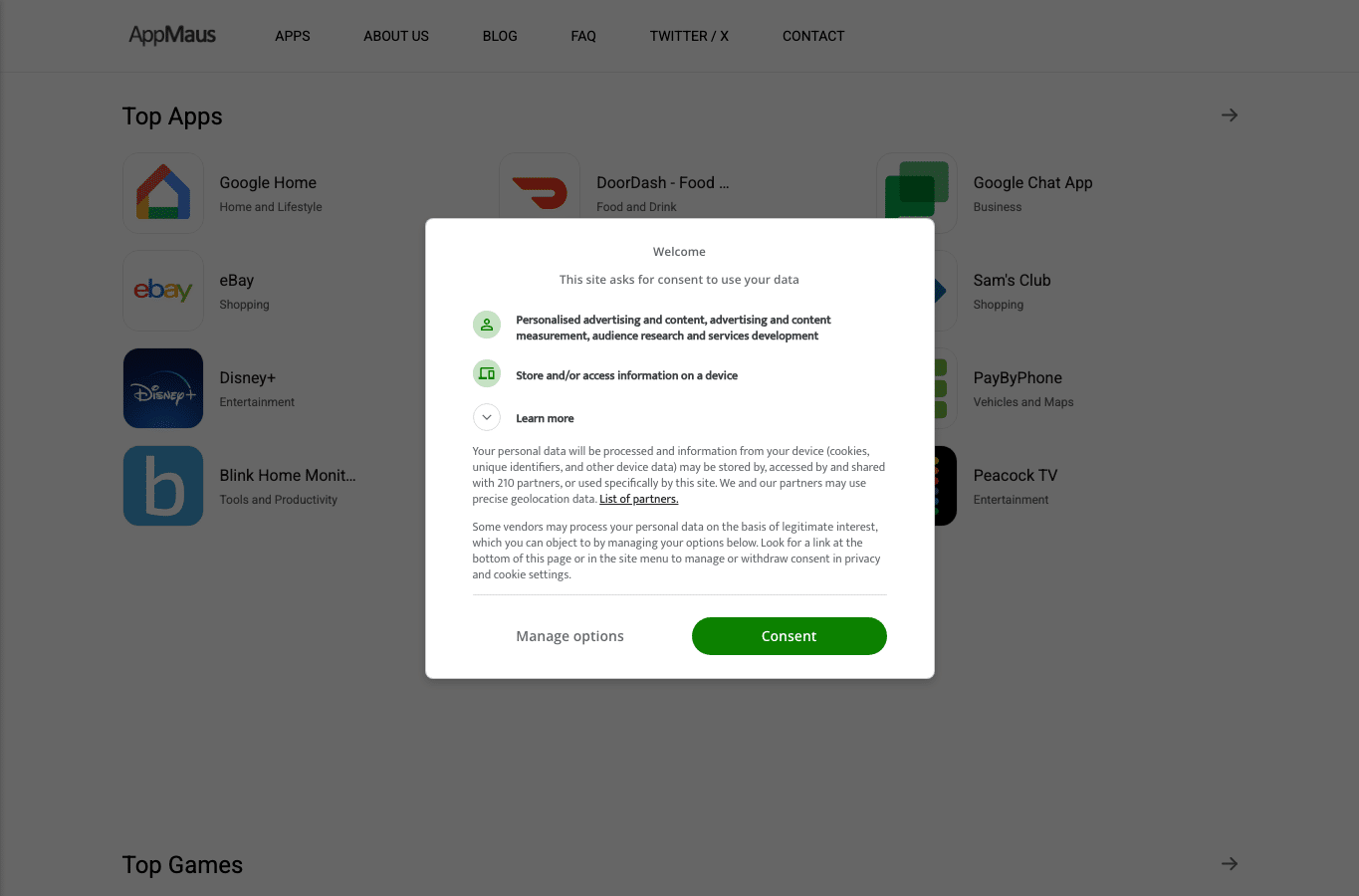 Bildschirmaufnahme von appmaus.com