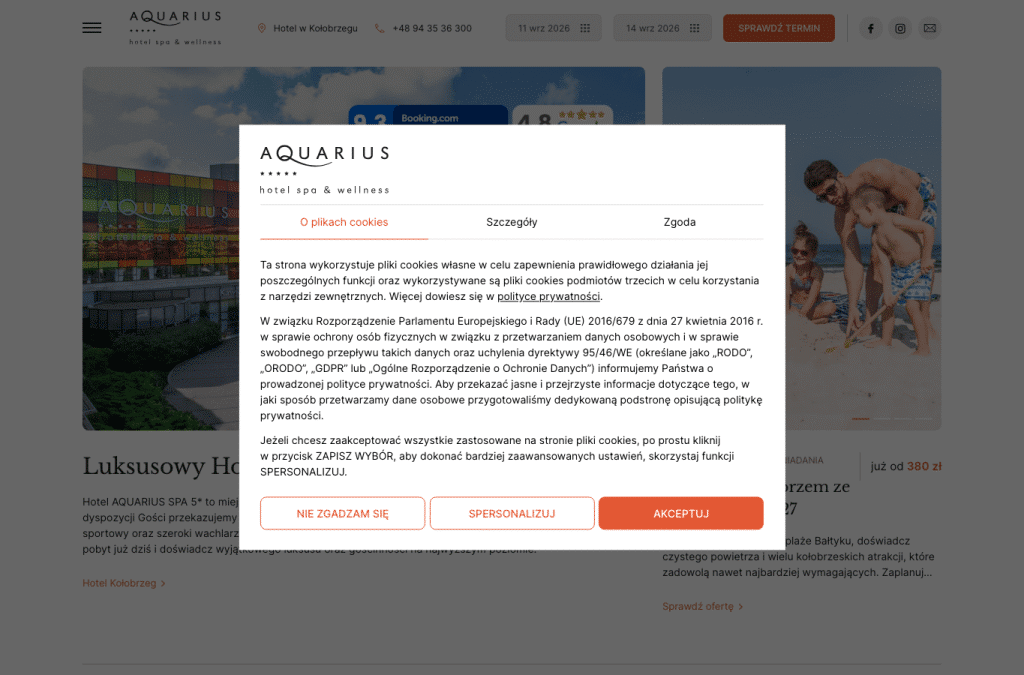 Bildschirmaufnahme von aquariusspa.pl