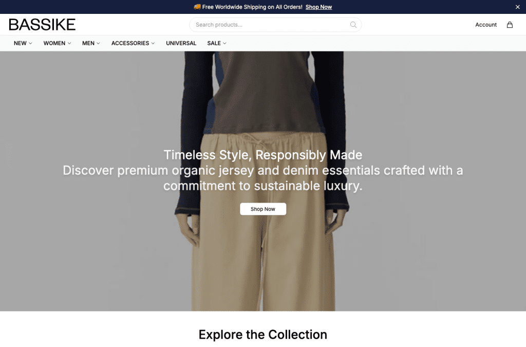 Bildschirmaufnahme von bassikestyle.shop