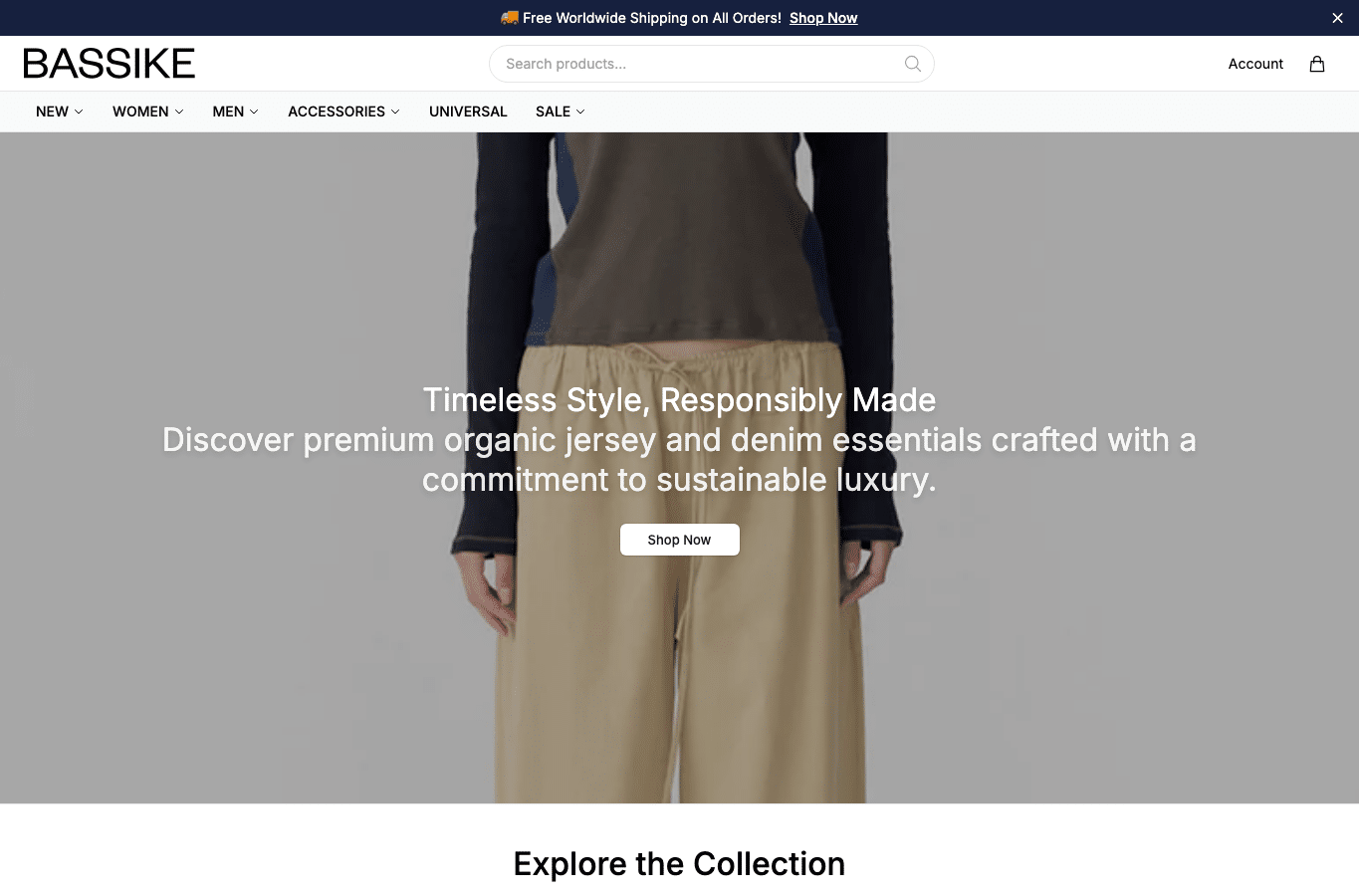 Bildschirmaufnahme von bassikestyle.shop