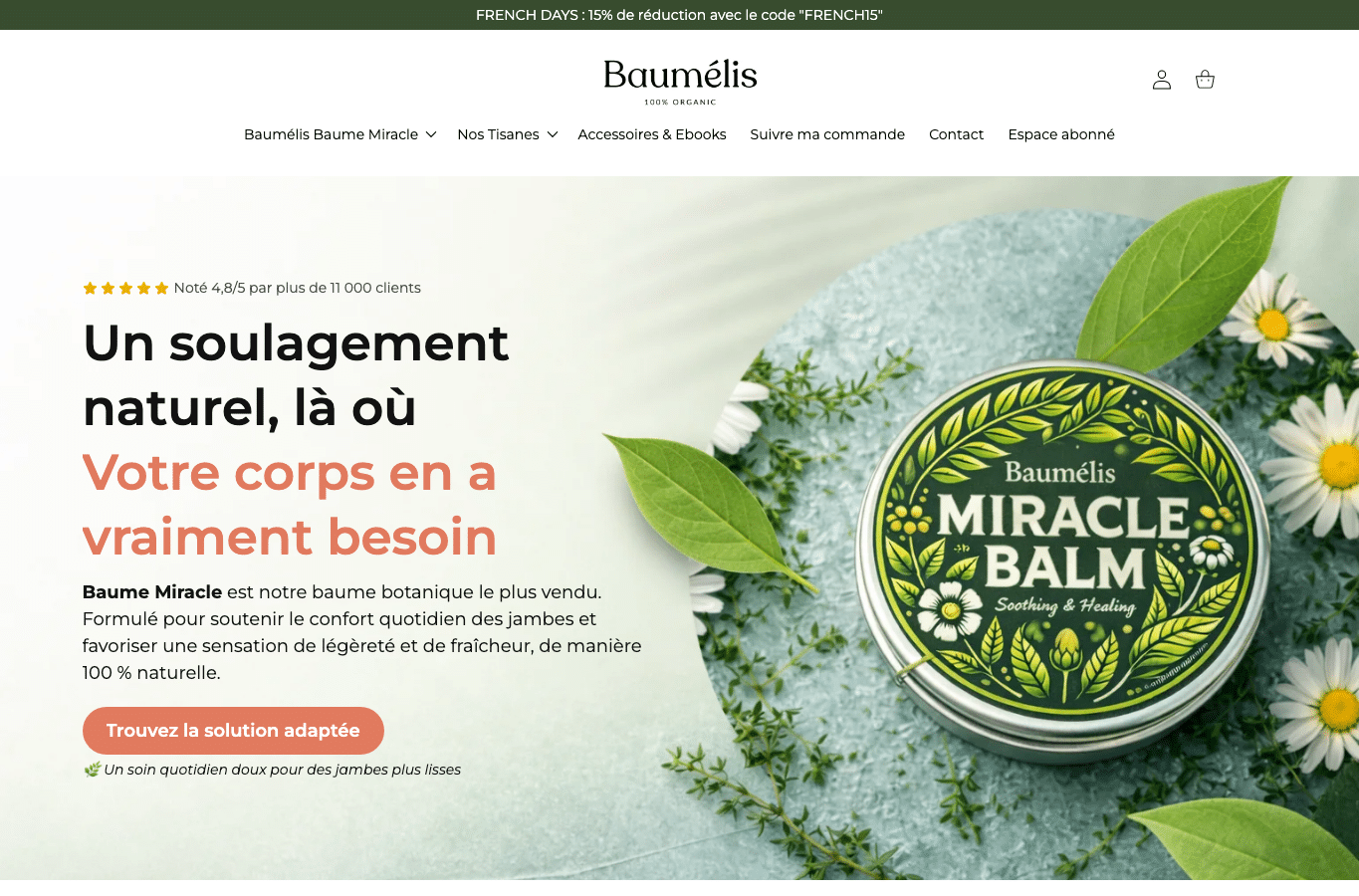 Bildschirmaufnahme von baumelis.fr
