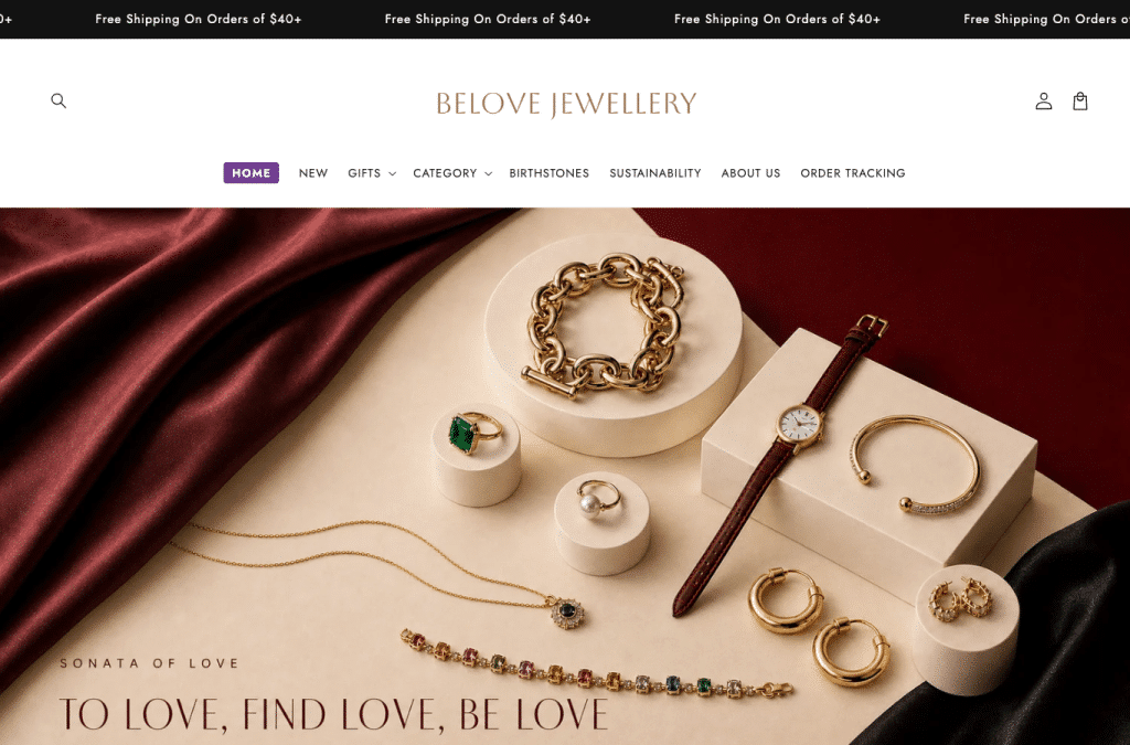 Bildschirmaufnahme von belovejewel.com