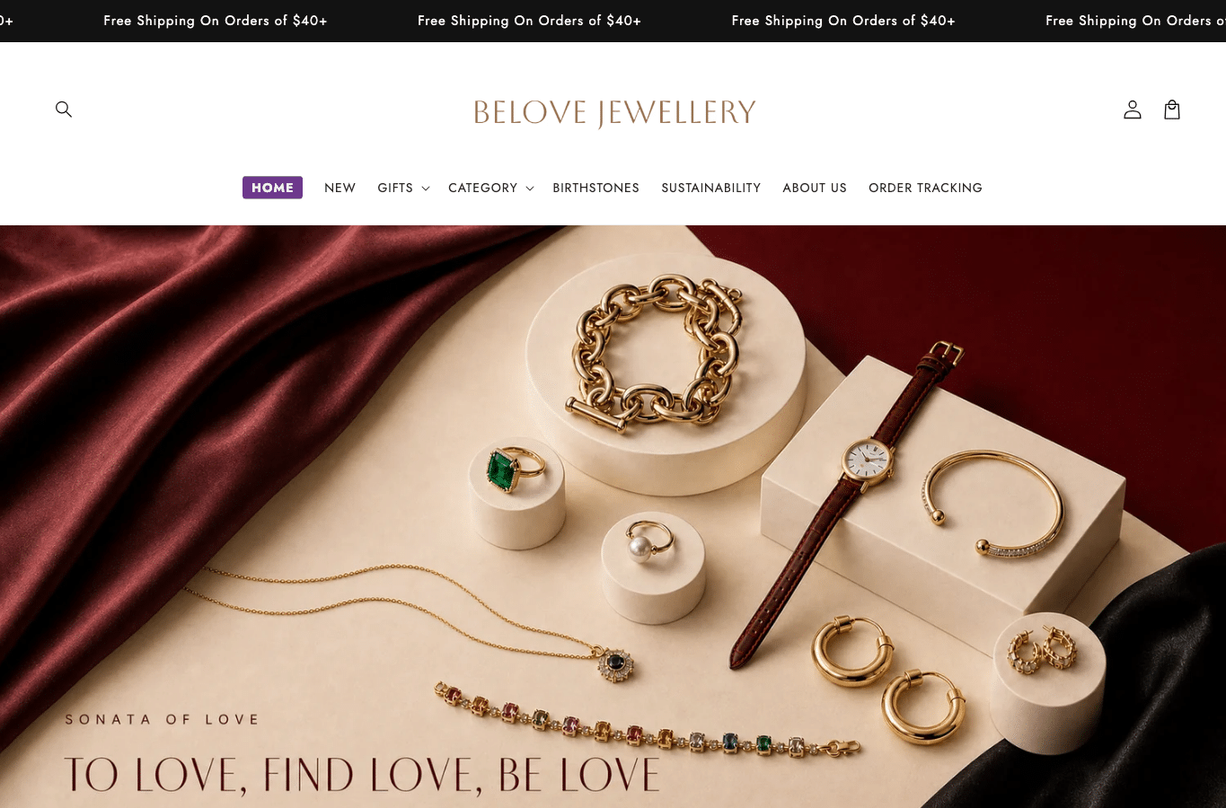 Bildschirmaufnahme von belovejewel.com