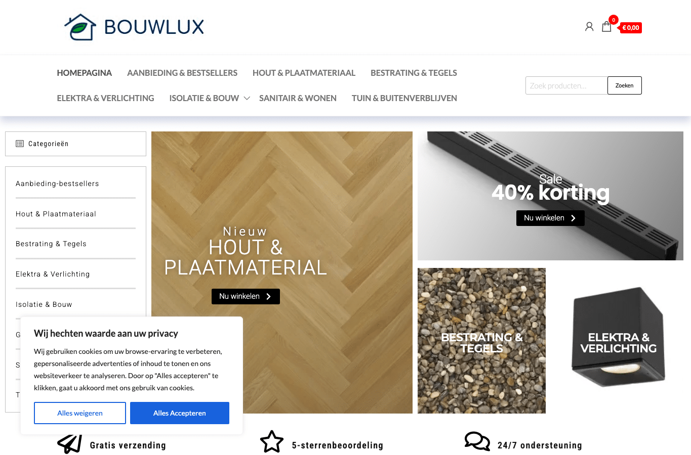 Bildschirmaufnahme von bouwlux.com