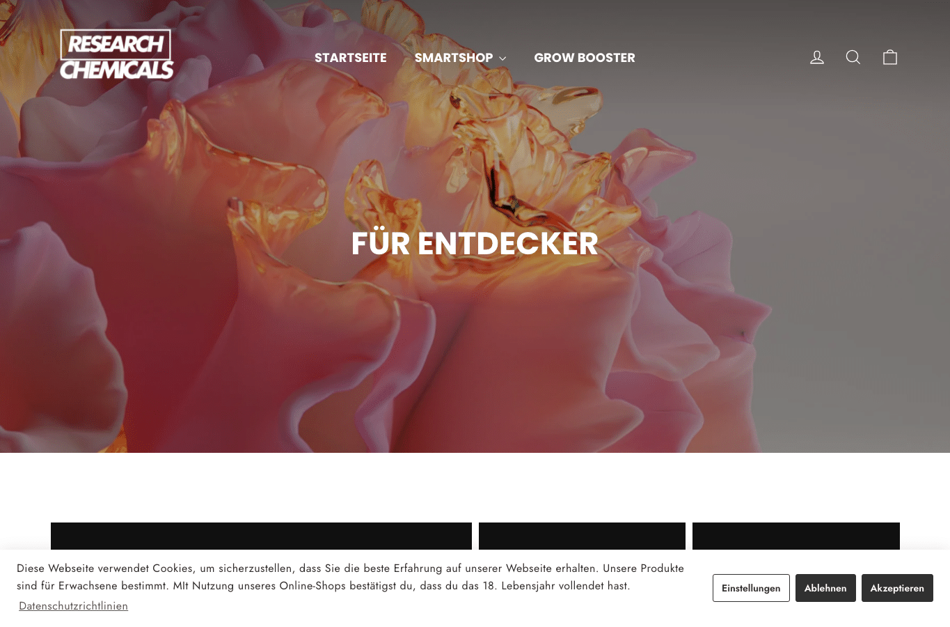Bildschirmaufnahme von chemicals-research.de