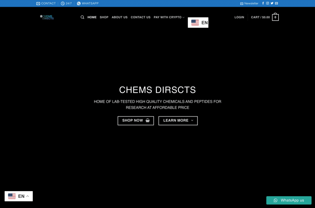 Bildschirmaufnahme von chemsdirects.com