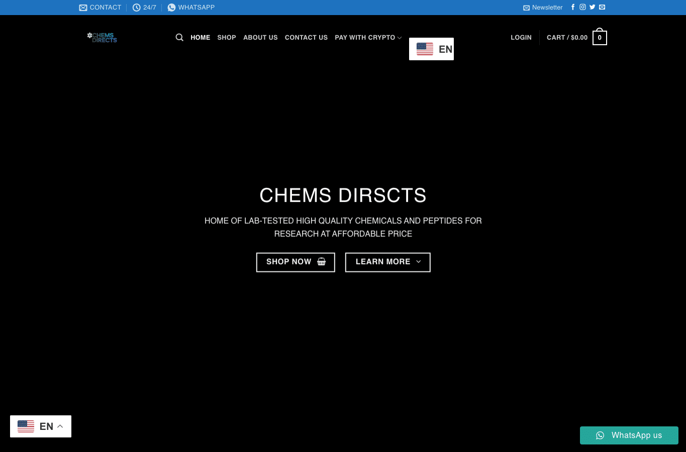 Bildschirmaufnahme von chemsdirects.com