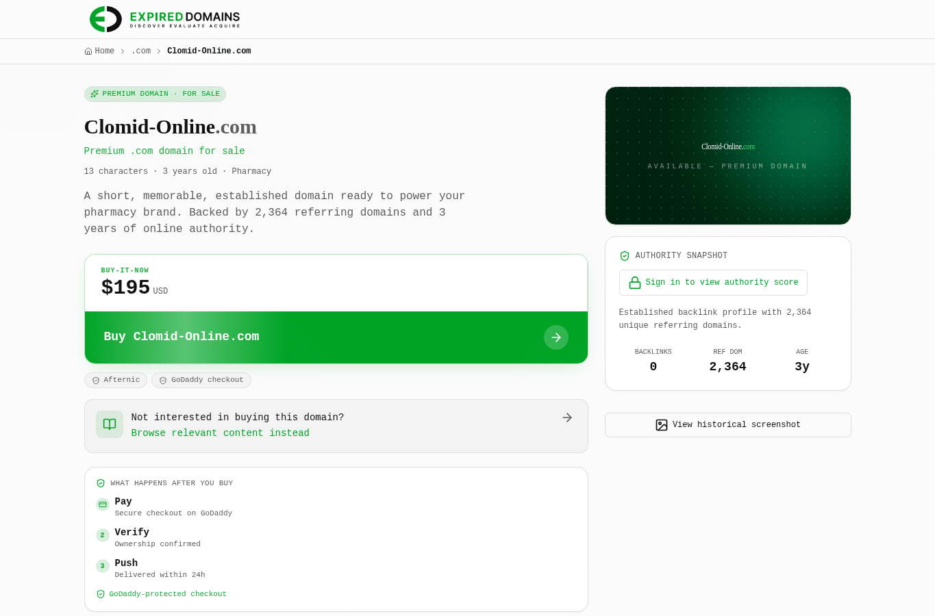 Bildschirmaufnahme von clomid-online.com