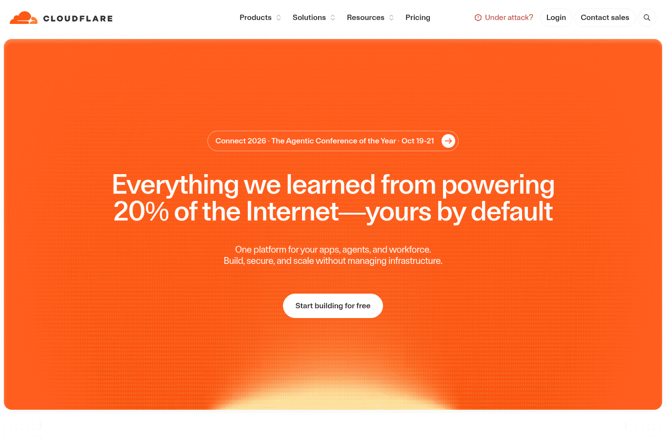Bildschirmaufnahme von cloudflare.com