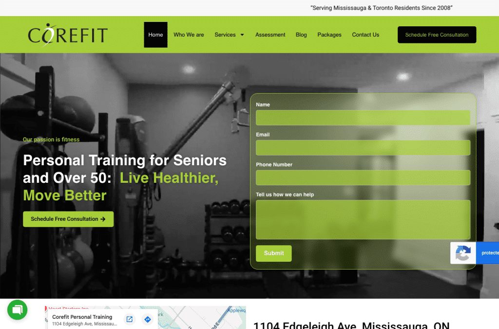 Bildschirmaufnahme von corefittraining.ca