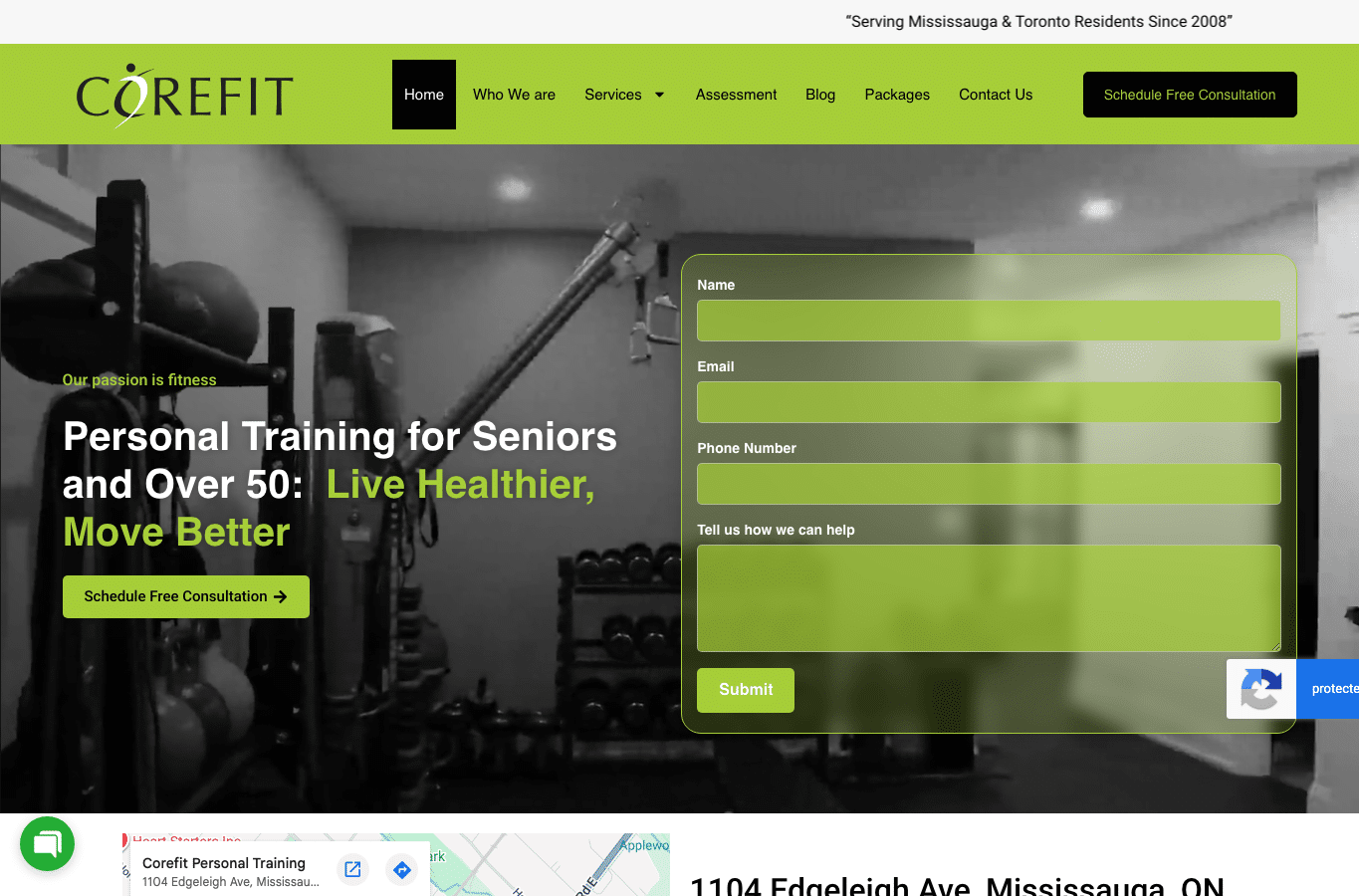 Bildschirmaufnahme von corefittraining.ca