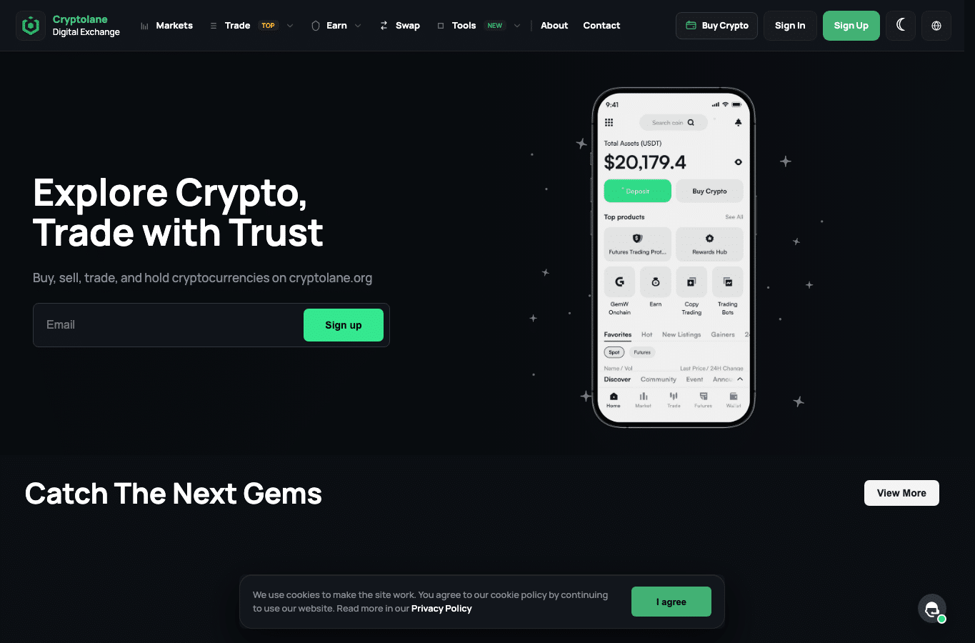 Bildschirmaufnahme von cryptolane.org