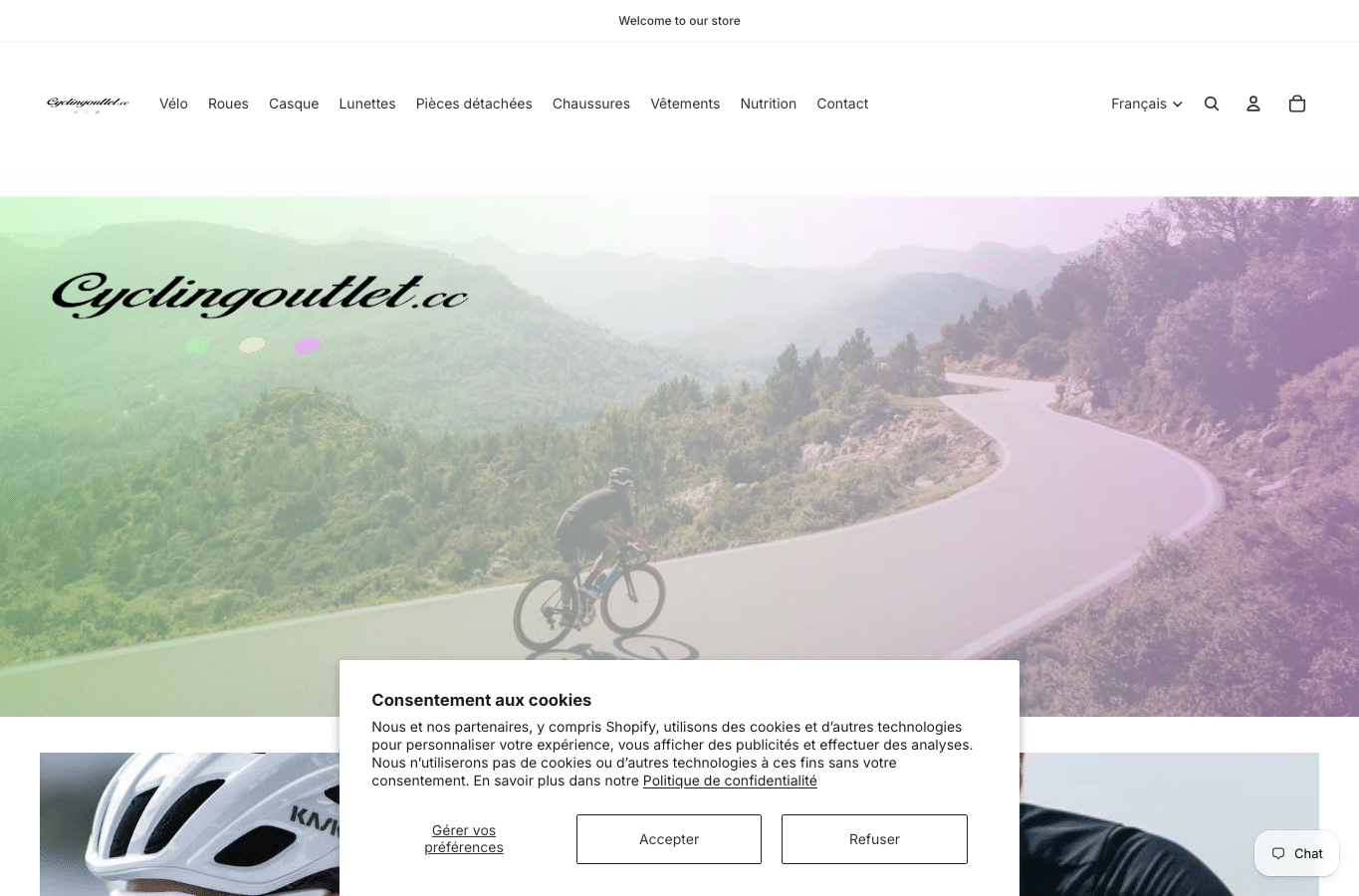 Bildschirmaufnahme von cyclingoutlet.cc