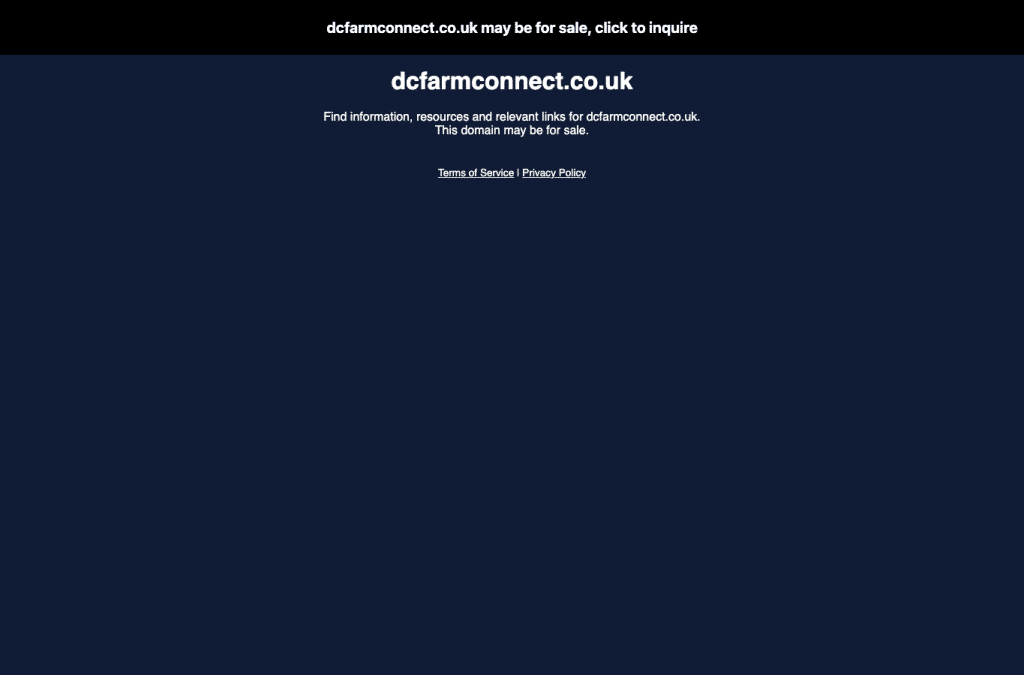 Bildschirmaufnahme von dcfarmconnect.co.uk