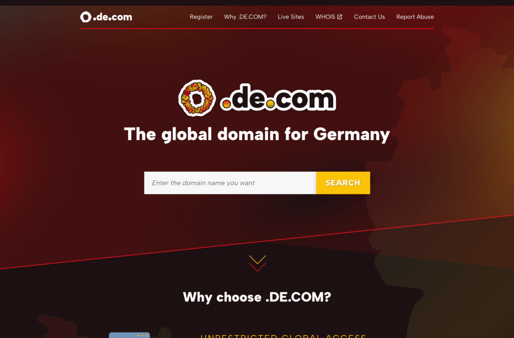 Bildschirmaufnahme von de.com