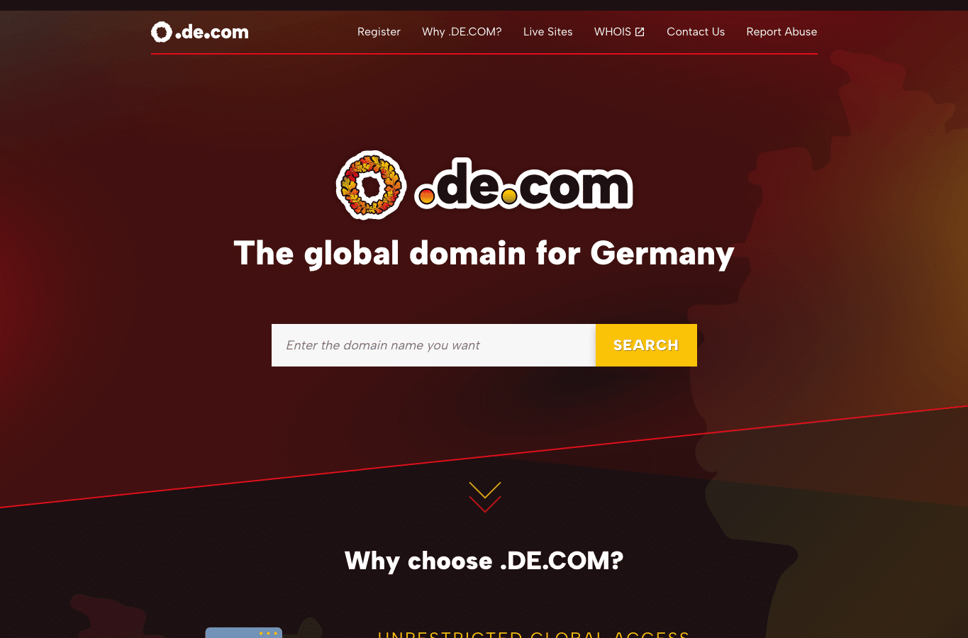 Bildschirmaufnahme von de.com