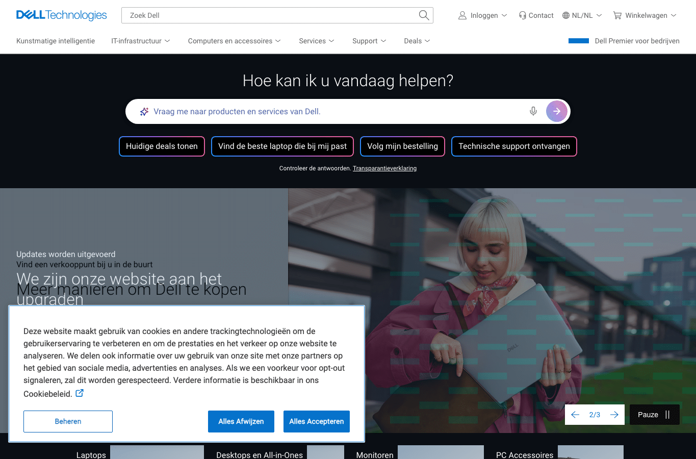Bildschirmaufnahme von dell.com