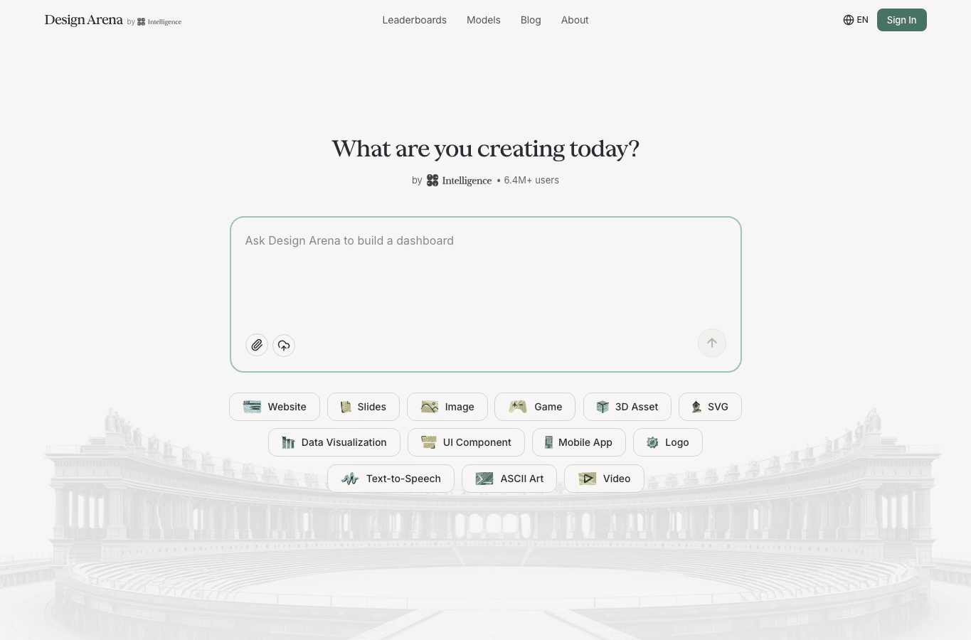 Bildschirmaufnahme von designarena.ai