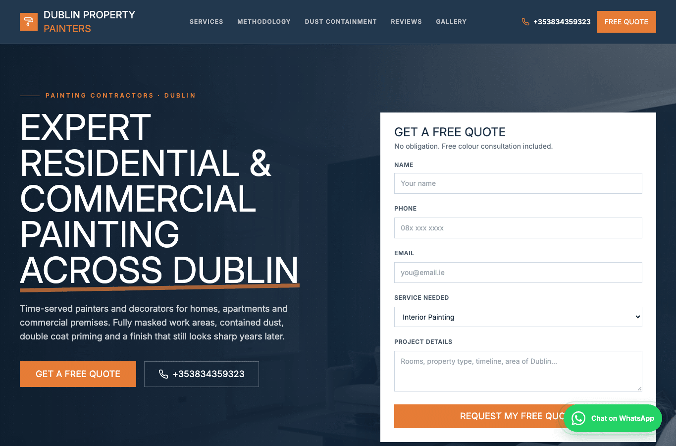 Bildschirmaufnahme von dublinpropertypainters.ie