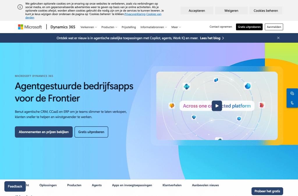 Bildschirmaufnahme von dynamics.com