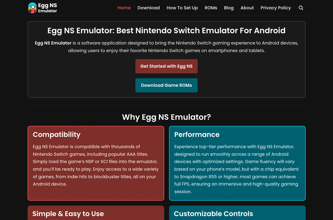 Bildschirmaufnahme von eggnsemulator.com