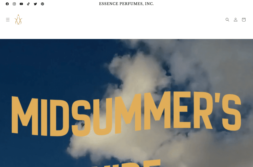 Bildschirmaufnahme von essenceperfumesinc.com