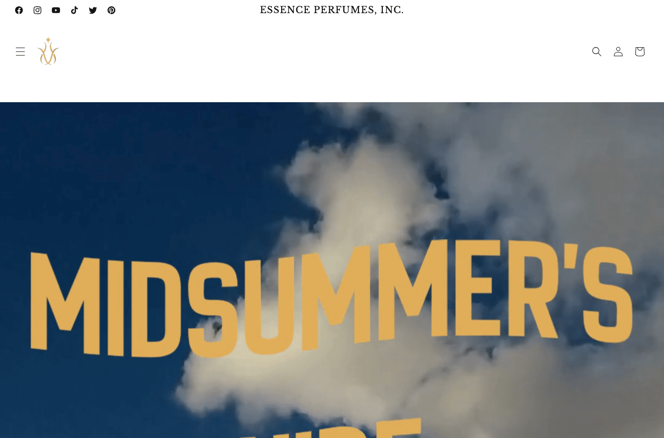 Bildschirmaufnahme von essenceperfumesinc.com
