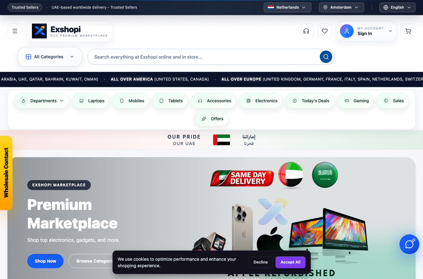 Bildschirmaufnahme von exshopi.com