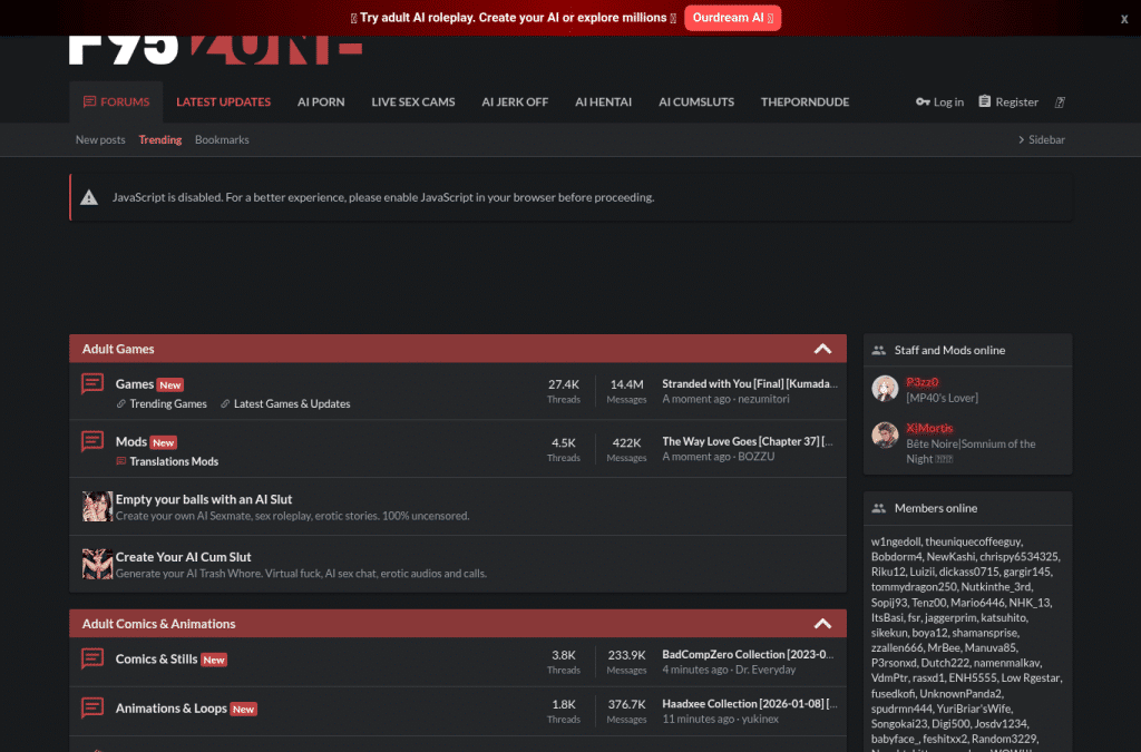 Bildschirmaufnahme von f95zone.to