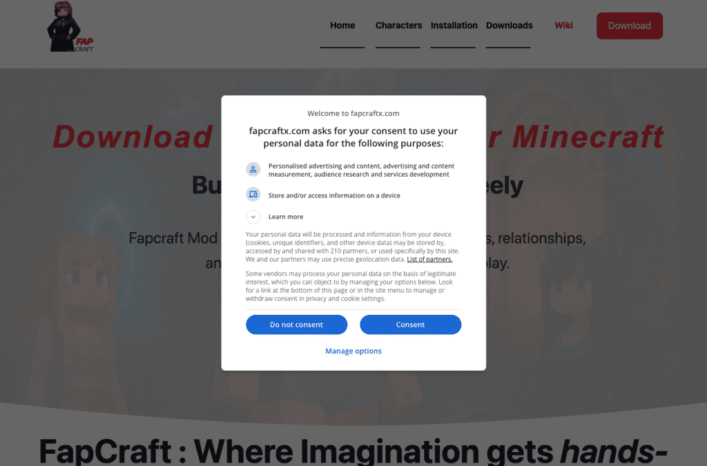 Bildschirmaufnahme von fapcraftx.com