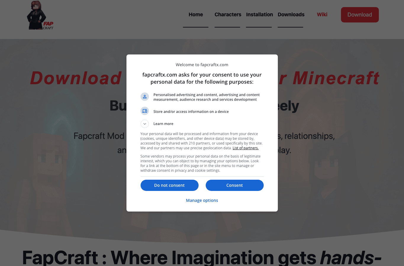 Bildschirmaufnahme von fapcraftx.com