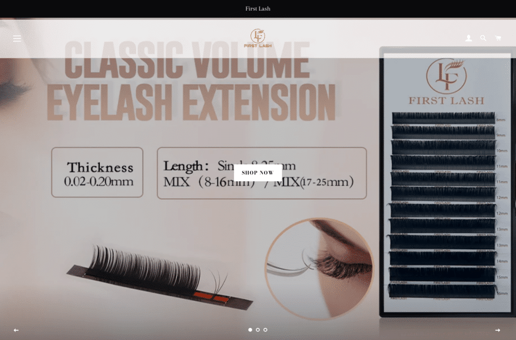Bildschirmaufnahme von firstlashbeauty.com