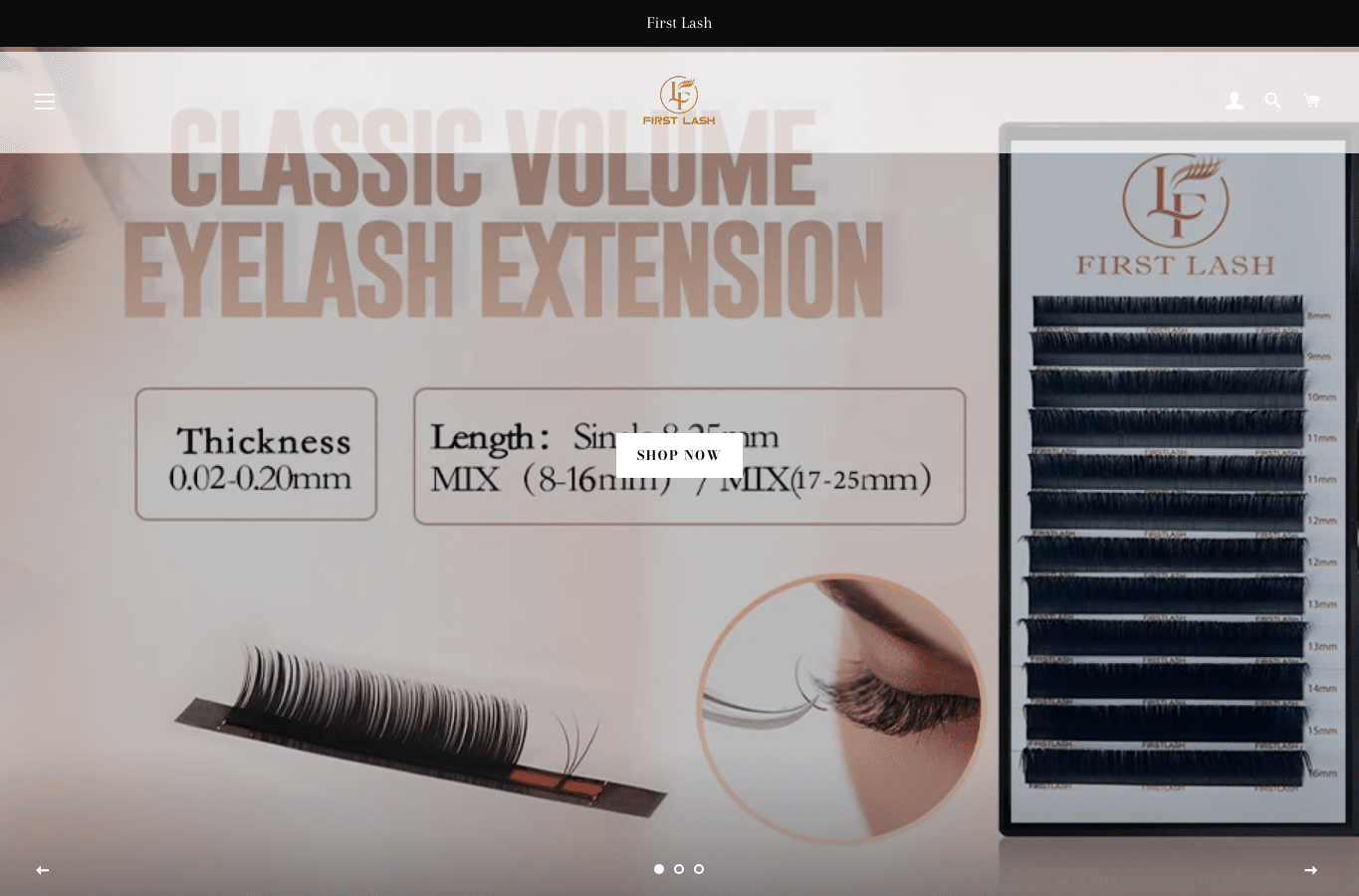 Bildschirmaufnahme von firstlashbeauty.com