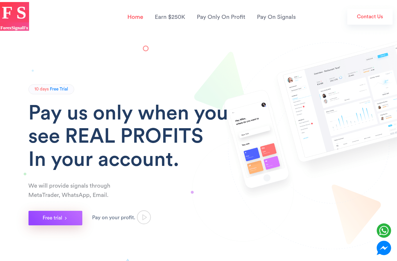 Bildschirmaufnahme von forexsignalfx.com