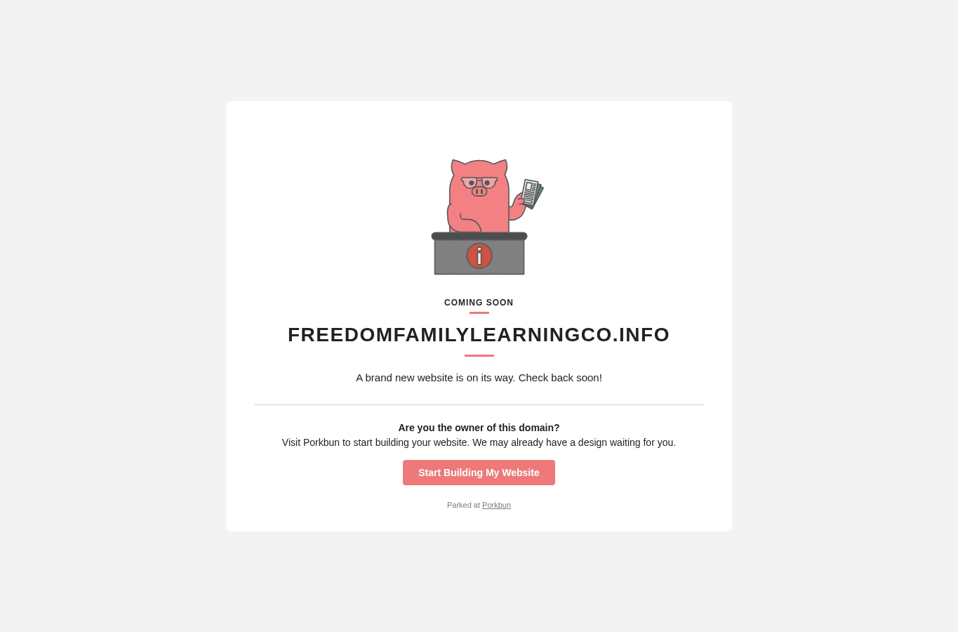 Bildschirmaufnahme von freedomfamilylearningco.info