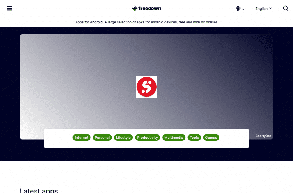 Bildschirmaufnahme von freedown.io