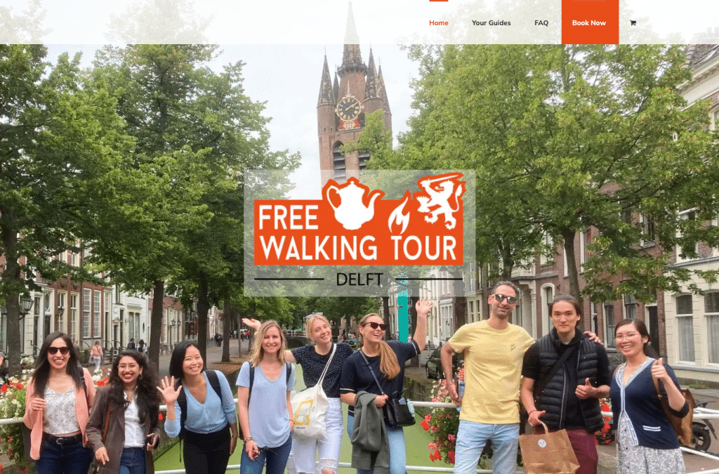 Bildschirmaufnahme von freewalkingtoursdelft.com
