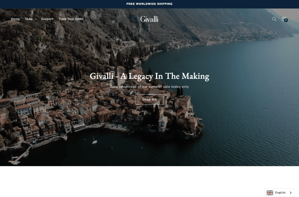 Bildschirmaufnahme von givalli-lifestyle.com